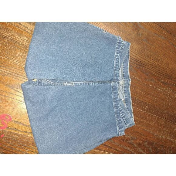Size 11-12 Brighton Blues Denim Blue Jean Capris Skimmers Pedal Pushers Shorts - Picture 3 of 5